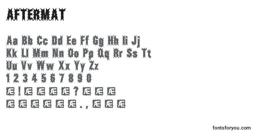 AFTERMAT (118842)-fontti – aakkoset, numerot, erikoismerkit