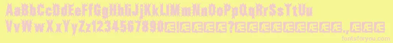 AFTERMAT Font – Pink Fonts on Yellow Background