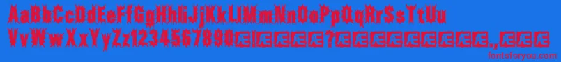 AFTERMAT Font – Red Fonts on Blue Background