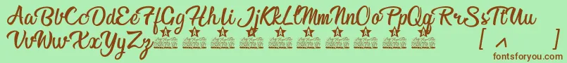 Afternoon in Stereo Personal Use Font – Brown Fonts on Green Background