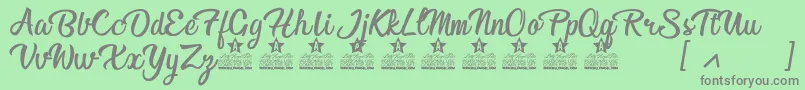 Afternoon in Stereo Personal Use Font – Gray Fonts on Green Background