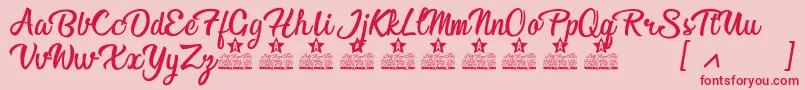 Afternoon in Stereo Personal Use Font – Red Fonts on Pink Background