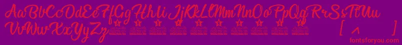 Afternoon in Stereo Personal Use Font – Red Fonts on Purple Background