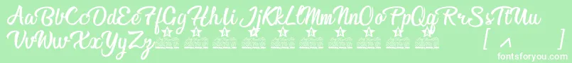 Afternoon in Stereo Personal Use Font – White Fonts on Green Background