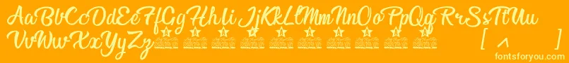 Afternoon in Stereo Personal Use Font – Yellow Fonts on Orange Background