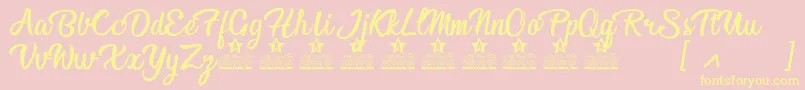 Afternoon in Stereo Personal Use Font – Yellow Fonts on Pink Background