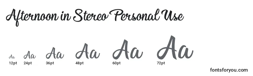 Afternoon in Stereo Personal Use Font Sizes