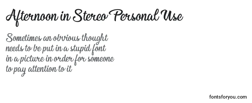 Schriftart Afternoon in Stereo Personal Use