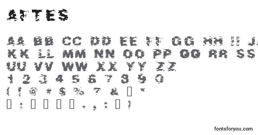 A fonte AFTES    (118846) – alfabeto, números, caracteres especiais