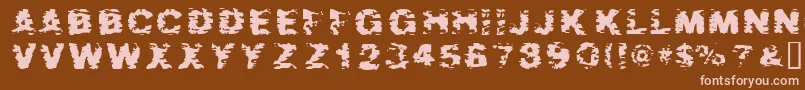Czcionka AFTES    – różowe czcionki na brązowym tle