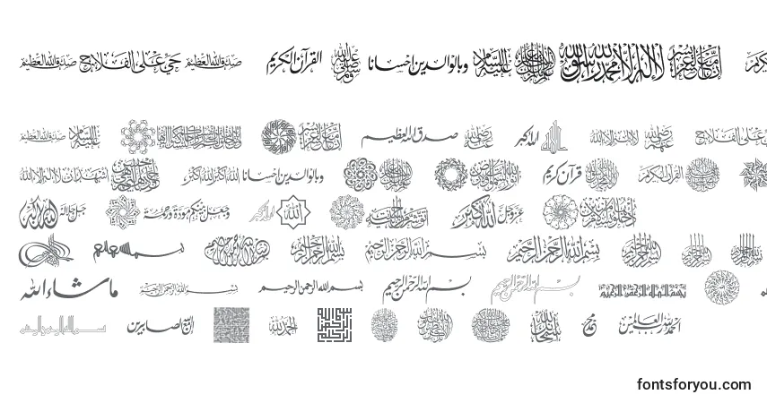 Schriftart AGA Islamic Phrases – Alphabet, Zahlen, spezielle Symbole
