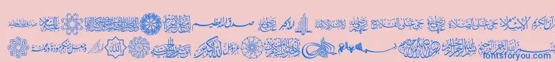 Czcionka AGA Islamic Phrases – niebieskie czcionki na różowym tle