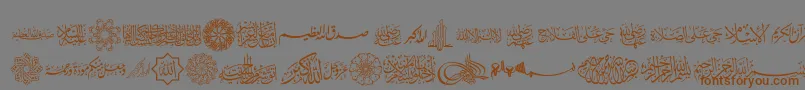 AGA Islamic Phrases Font – Brown Fonts on Gray Background