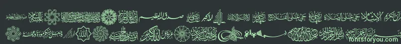 AGA Islamic Phrases Font – Green Fonts on Black Background