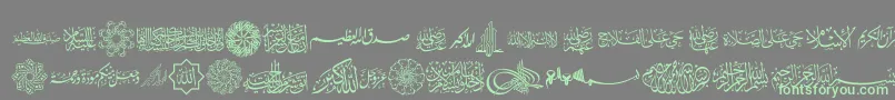 AGA Islamic Phrases-Schriftart – Grüne Schriften auf grauem Hintergrund