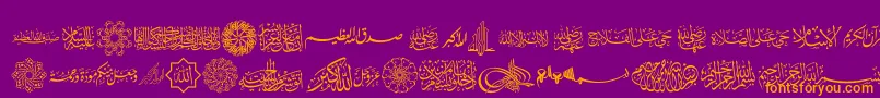 AGA Islamic Phrases Font – Orange Fonts on Purple Background