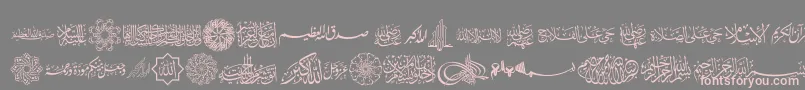 AGA Islamic Phrases Font – Pink Fonts on Gray Background