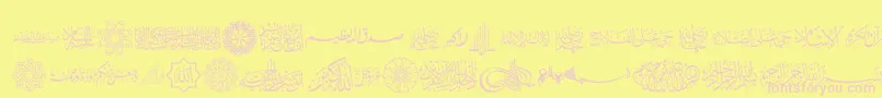 Подробнее о шрифте AGA Islamic Phrases Шрифт AGA Islamic Phrases – розовые шрифты на жёлтом фоне