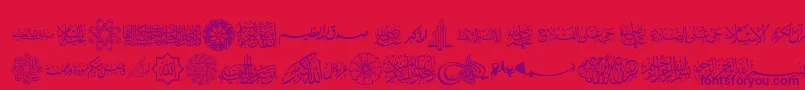 fuente AGA Islamic Phrases – Fuentes Moradas Sobre Fondo Rojo