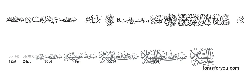 AGA Islamic Phrases Font Sizes