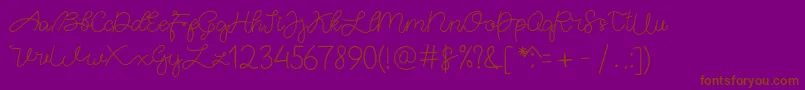 AgalattaScript Regular-Schriftart – Braune Schriften auf violettem Hintergrund