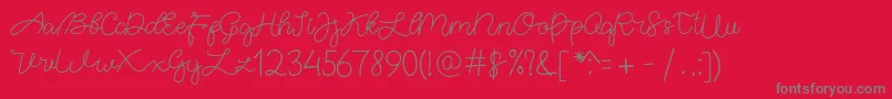 AgalattaScript Regular-Schriftart – Graue Schriften auf rotem Hintergrund
