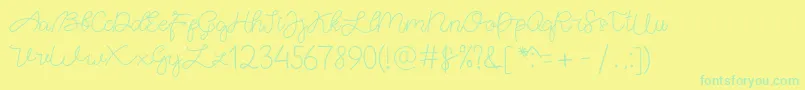 AgalattaScript Regular Font – Green Fonts on Yellow Background