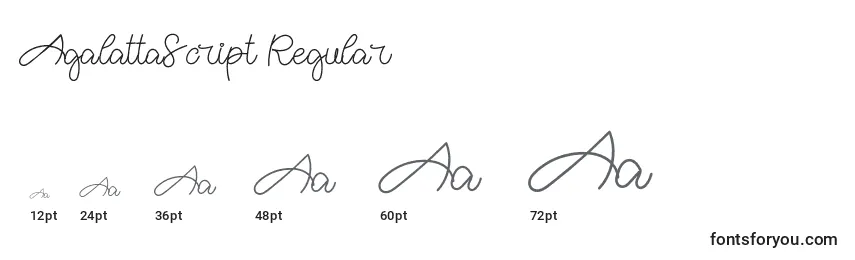 AgalattaScript Regular Font Sizes