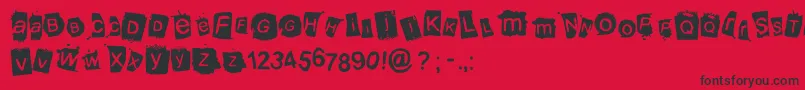 Krooked Font – Black Fonts on Red Background