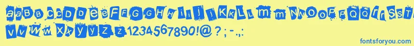 Шрифт Krooked – синие шрифты на жёлтом фоне