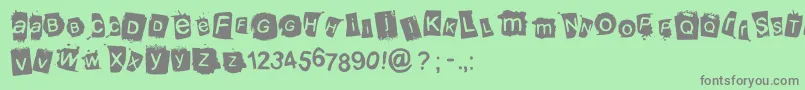 フォントKrooked – 緑の背景に灰色の文字