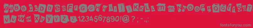 Krooked Font – Gray Fonts on Red Background