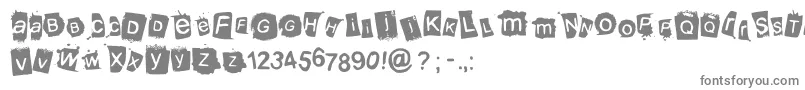 フォントKrooked – 白い背景に灰色の文字
