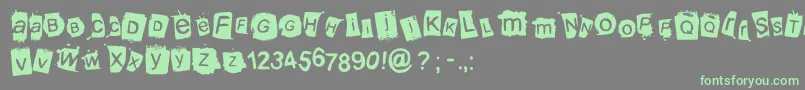 Fonte Krooked – fontes verdes em um fundo cinza