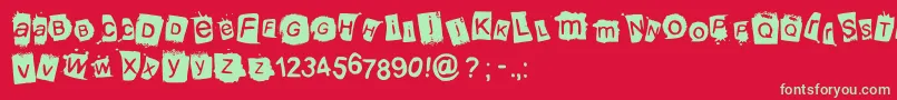 fuente Krooked – Fuentes Verdes Sobre Fondo Rojo