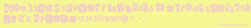 Krooked Font – Pink Fonts on Yellow Background