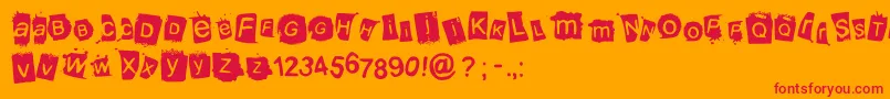 Krooked Font – Red Fonts on Orange Background