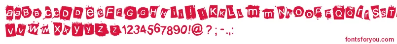 Krooked Font – Red Fonts on White Background