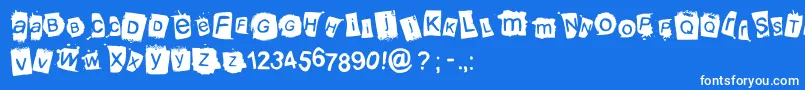 Czcionka Krooked – białe czcionki na niebieskim tle
