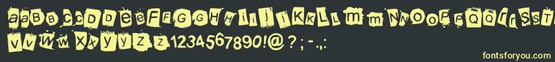Czcionka Krooked – żółte czcionki na czarnym tle