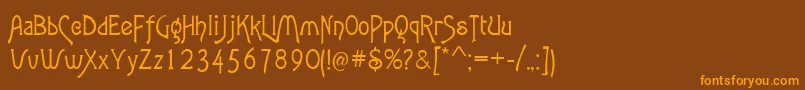 Agatha Font – Orange Fonts on Brown Background