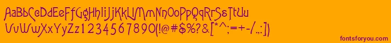 Agatha Font – Purple Fonts on Orange Background