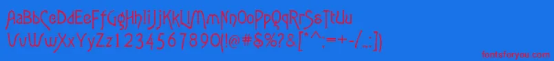 Agatha Font – Red Fonts on Blue Background