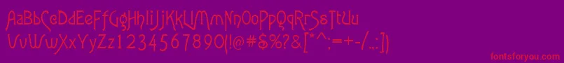 Agatha Font – Red Fonts on Purple Background