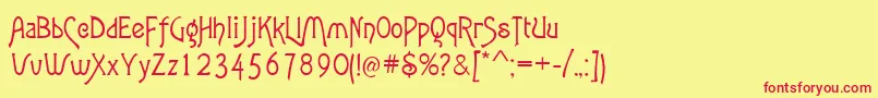 Agatha Font – Red Fonts on Yellow Background