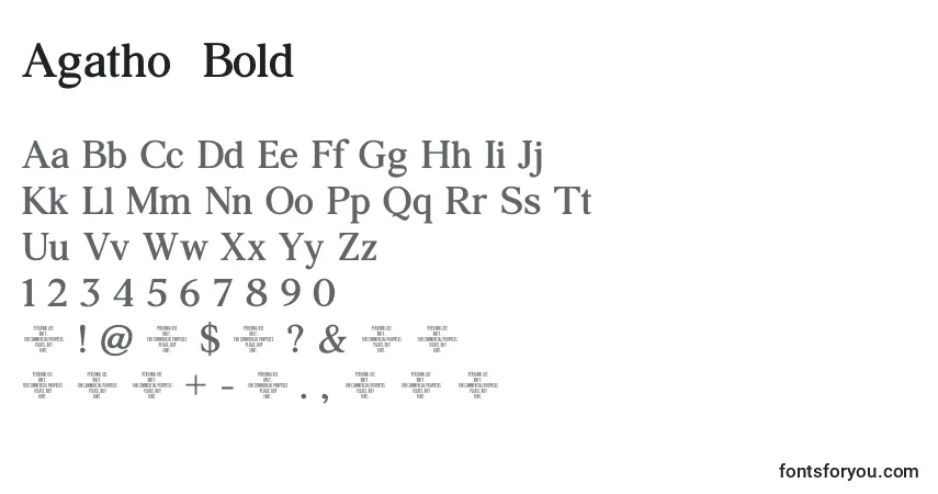 Шрифт Agatho  Bold – алфавит, цифры, специальные символы