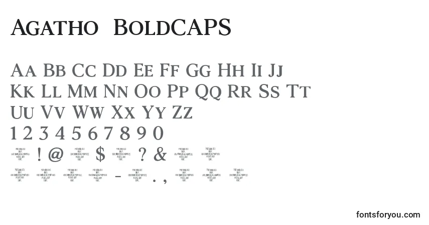 Czcionka Agatho  BoldCAPS – alfabet, cyfry, specjalne znaki