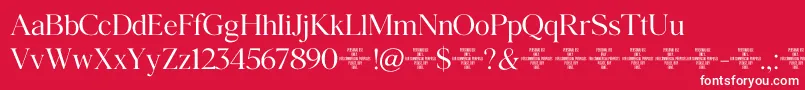 Agatho  Light Font – White Fonts on Red Background