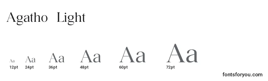 Размеры шрифта Agatho  Light