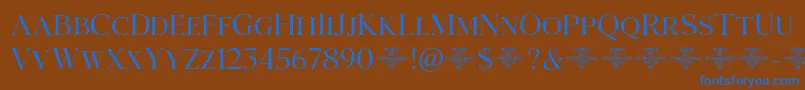Agatho  LightCAPS Font – Blue Fonts on Brown Background